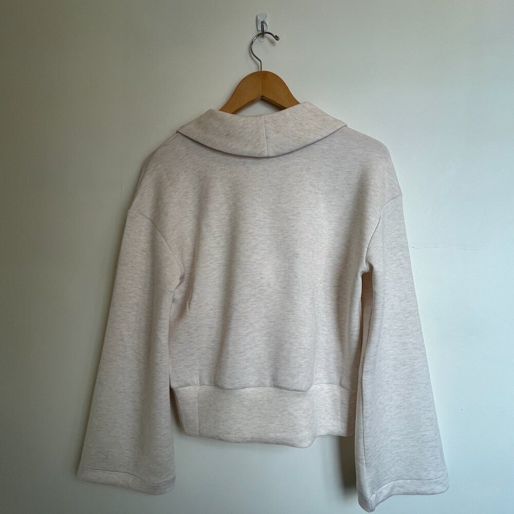 SPANX AirEssentials Wrap Top Small Oatmeal Soft Lounge Athleisure NWT - Picture 5 of 5